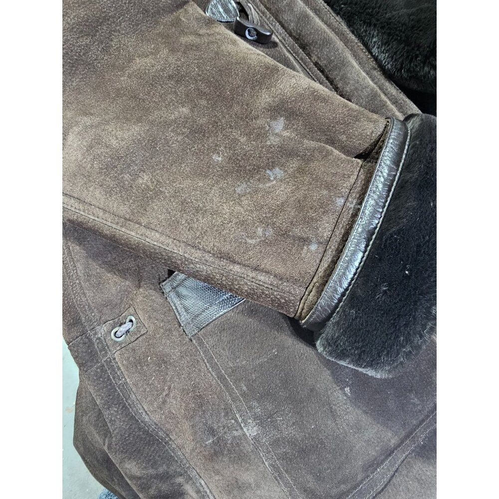 Vintage J Percy for Marvin Richards Women Brown Suede Faux Fur Parka Sz XL 3158 - Picture 6 of 16